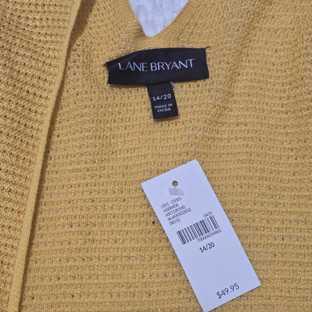 LANE BRYANT Mustard Yellow Open-Front Kimono Duster Size 14/20 - Picture 13 of 14